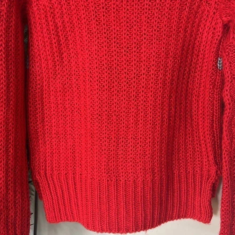 Brand New OshKosh B'Gosh Red Knit Sweater Crew Neck Diamond Design Christmas